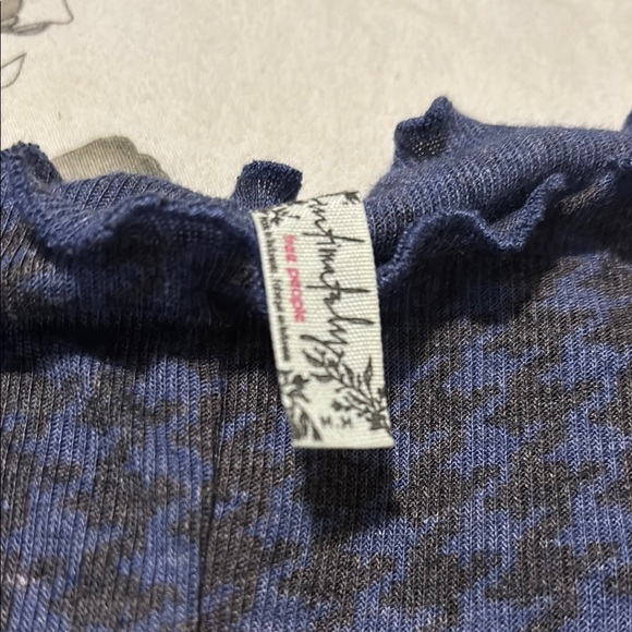 Free People Elegant Purple Houndstooth Women's Top - Picture 2 of 5